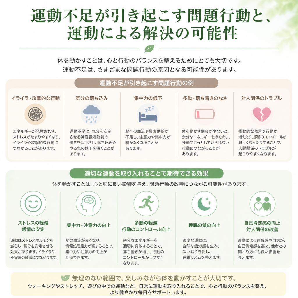 運動不足と問題行動の関係