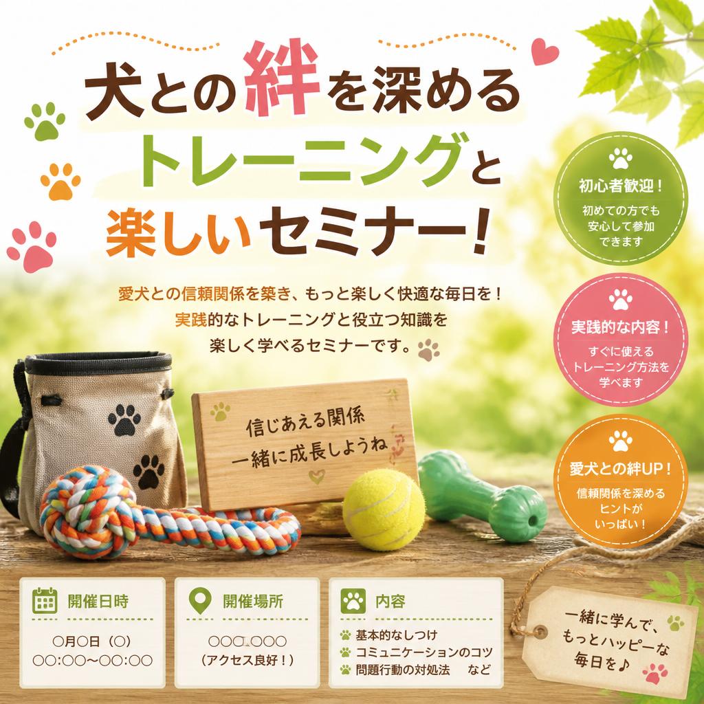 犬との絆を深めるトレーニングと楽しいセミナー！