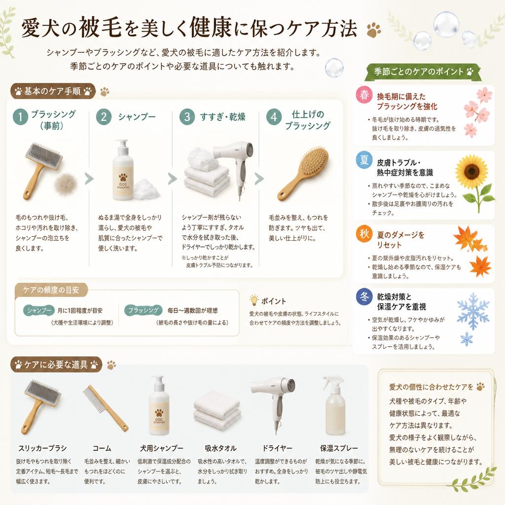 被毛を美しく保つための基本ケア