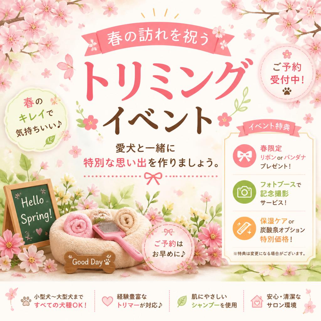 春のトリミングイベントのご紹介