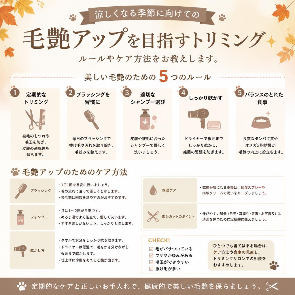 秋に向けた毛艶アップケア