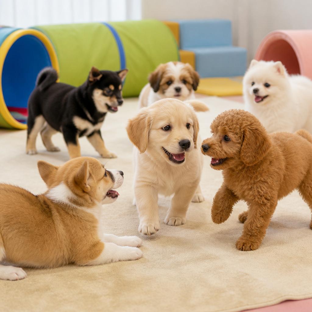 他の子犬たちとの交流