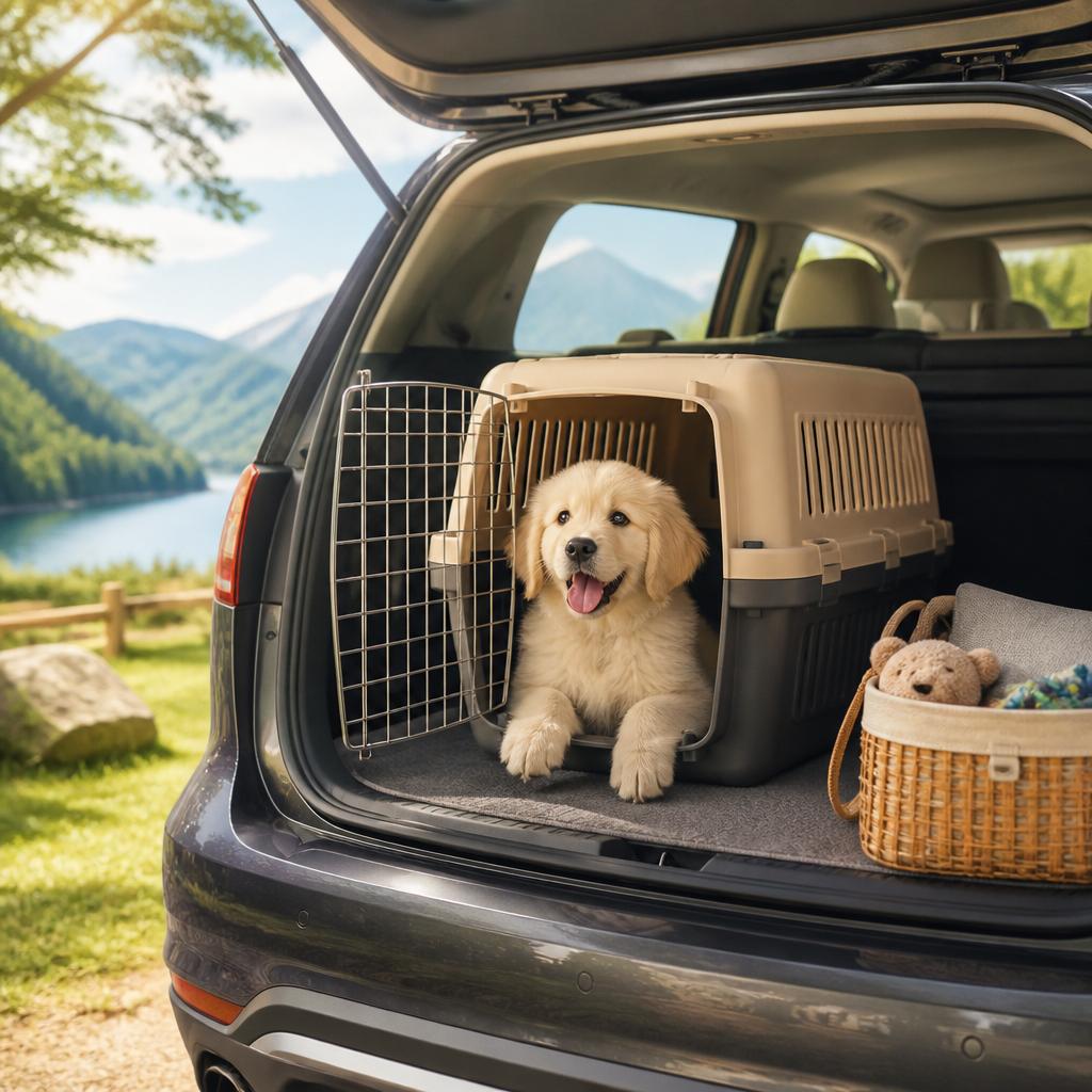 子犬の車移動・クレートでお出かけ練習｜京都で子犬のしつけならわんコレHOUSE