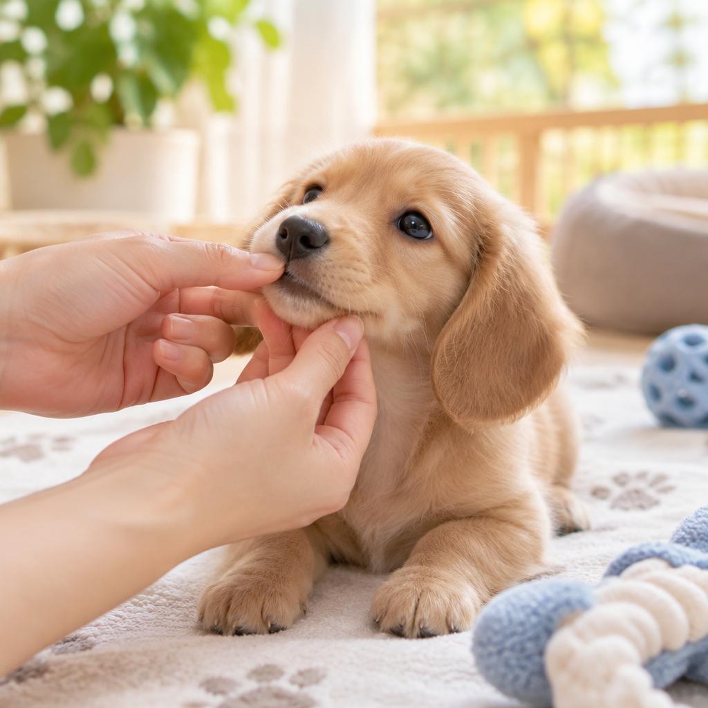 子犬の歯みがき練習｜京都で子犬のしつけならわんコレHOUSE