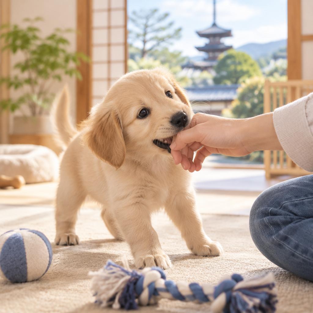 子犬の甘噛み対策｜京都で子犬のしつけならわんコレHOUSE