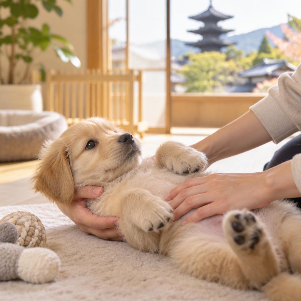 子犬の抱っこ・ハンドリング練習｜京都で子犬のしつけならわんコレHOUSE