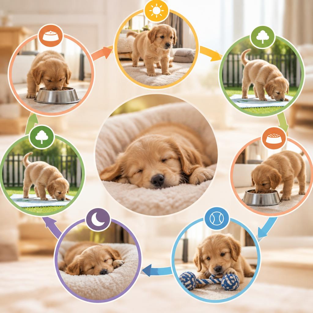 食べて、遊んで、ぐっすり。子犬の1日スケジュール例